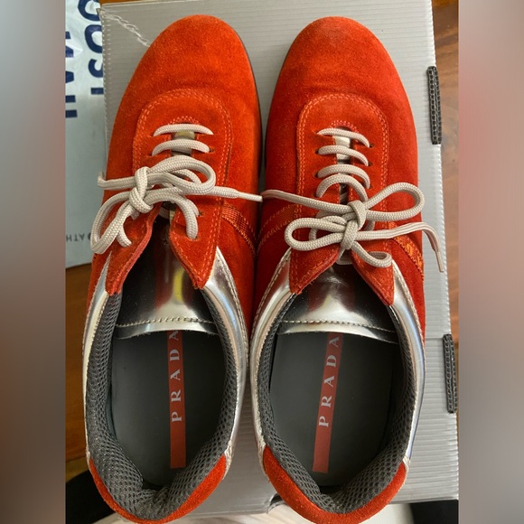 Prada red suede sneakers - Picture 1 of 3